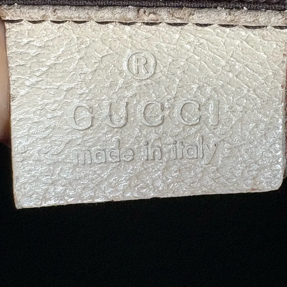 Vintage Gucci Jackie Canvas Tote with leather off white trim silver hard. - Picture 9 of 16